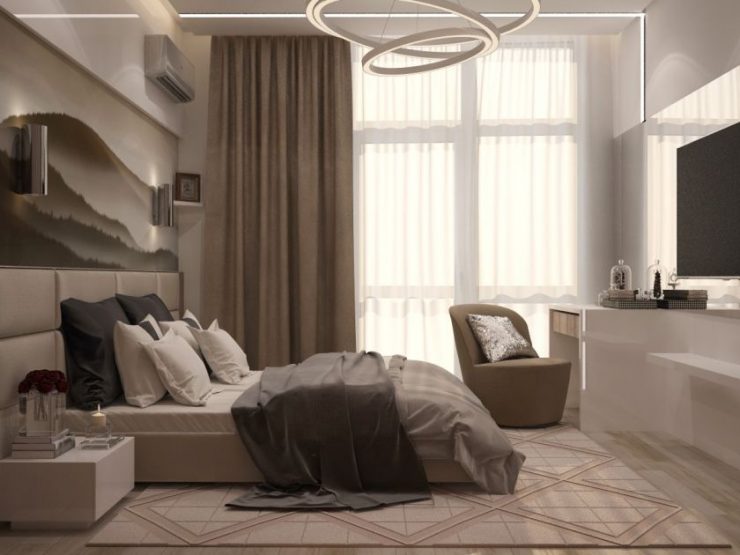 Smeđa boja u unutrašnjosti spavaće sobe - uspješne kombinacije boja