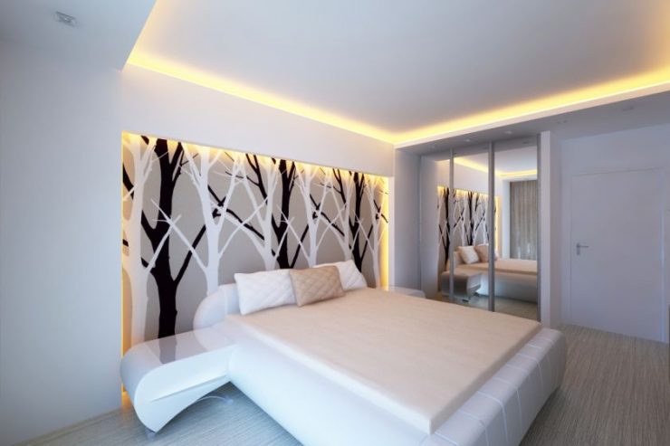 Современный Дизайн Потолка В Спальне Фото