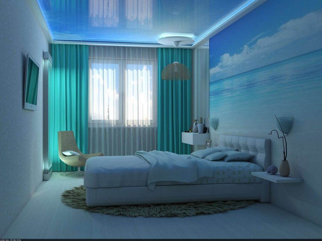 Спальня В Голубых Тонах Дизайн Фото