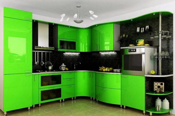Зелено Черная Кухня Фото