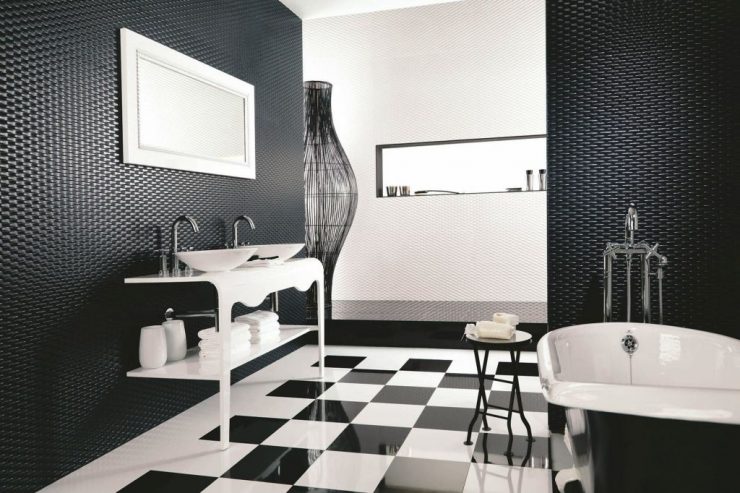 Ванные Комнаты В Черно Белом Дизайн Фото