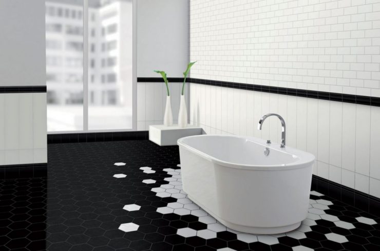 Ванная В Черно Белых Тонах Дизайн Фото