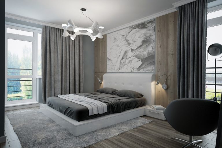 Дизайн спальни крашеные стены