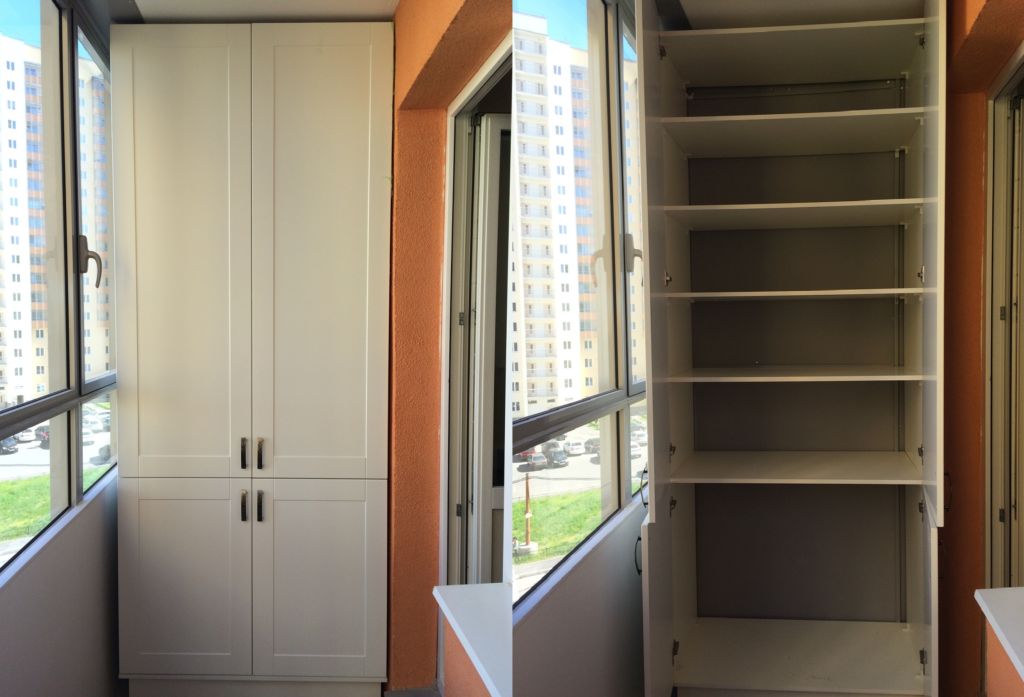 Шкафы на лоджии: фотогалерея шкафов на балконе своими руками ...